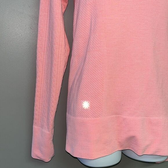 Athleta Bright Salmon Pullover Fitted Hoodie with Drawstrings & Thumb Holes- Med - Picture 5 of 11